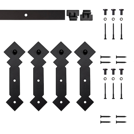 Quiet Glide Soft Close 48" Black Diamond Mini Double Barn Door Hardware NT.1310.05.08-48-2-SC